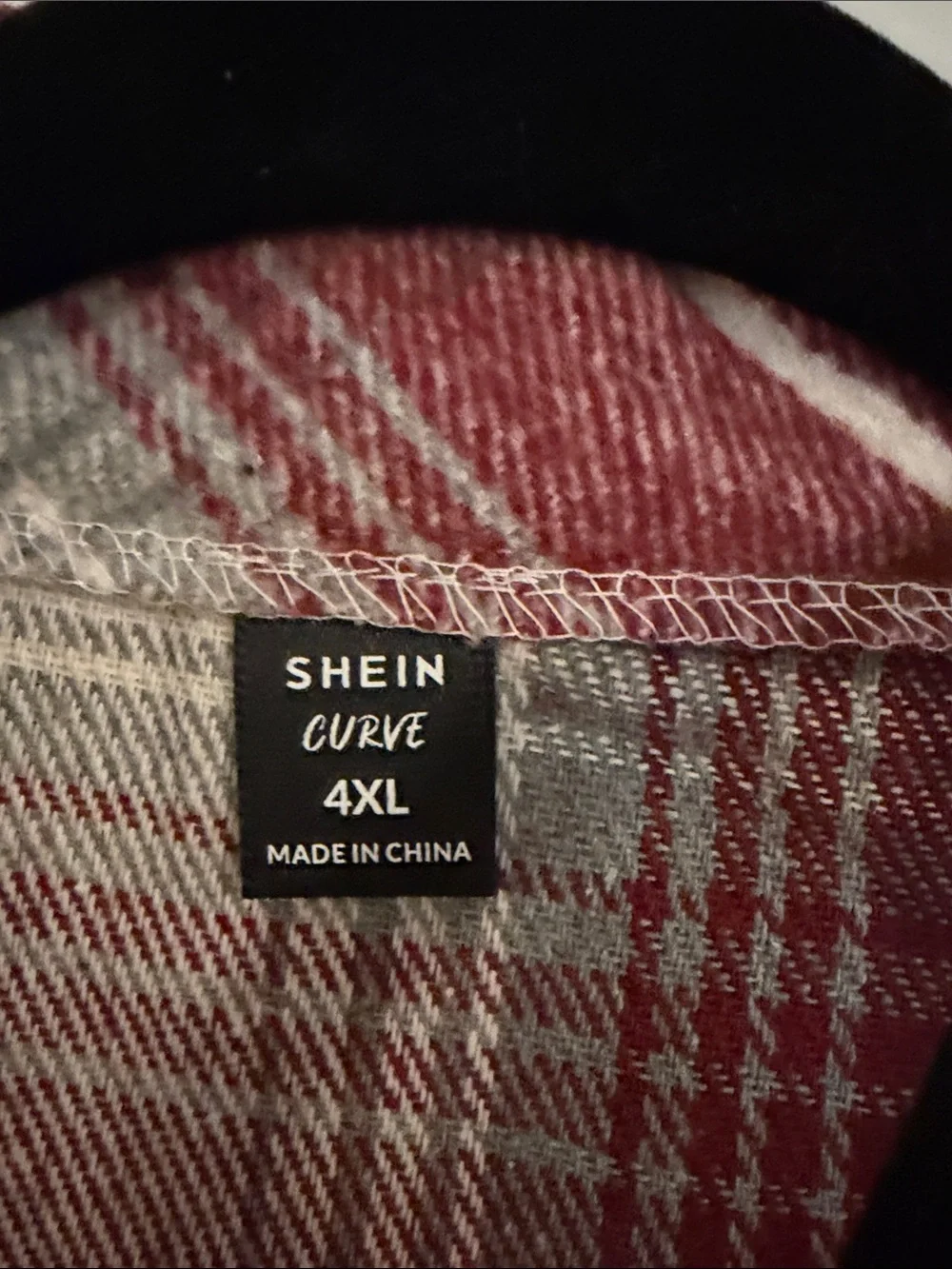 SHEIN Plaid Sleeveless Button-Up Shackets in Orange and Burgundy - Picture 4 of 5